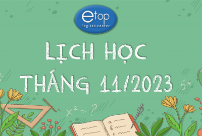 LỊCH HỌC THÁNG 11/2023